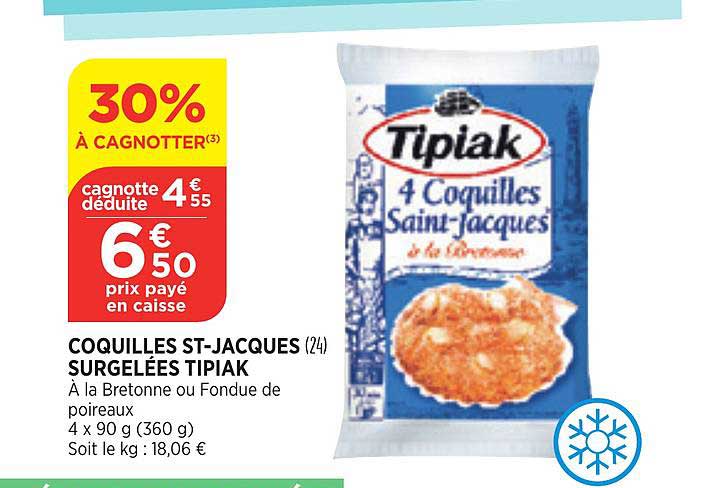 coquilles st-jacques surgelées tipiak