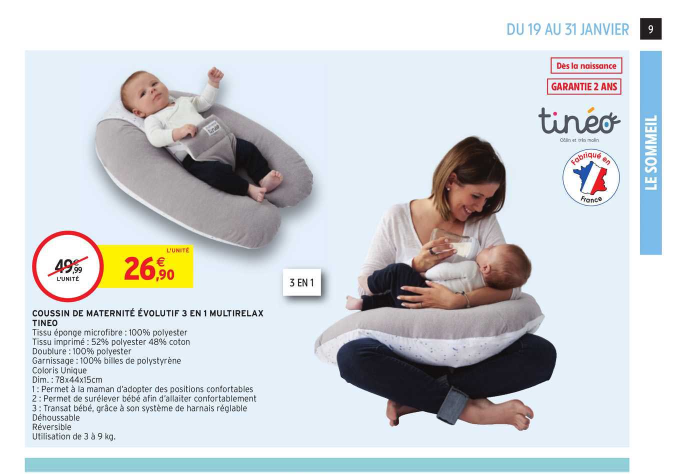 coussin de maternité évolutif 3 en 1 multirelax