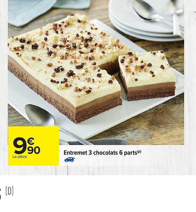 entremet 3 chocolat 6 parts