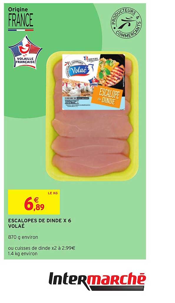 Escalopes De Dinde X 6 Volaé