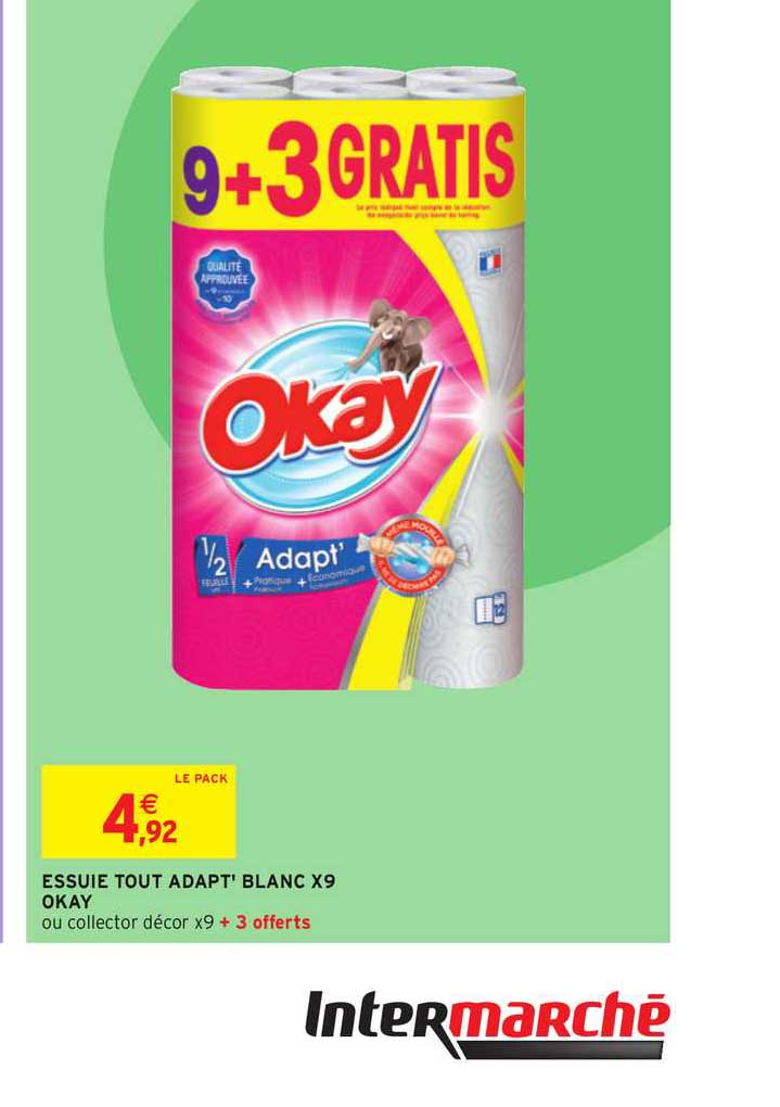 essuie tout adapt' blanc x9 okay