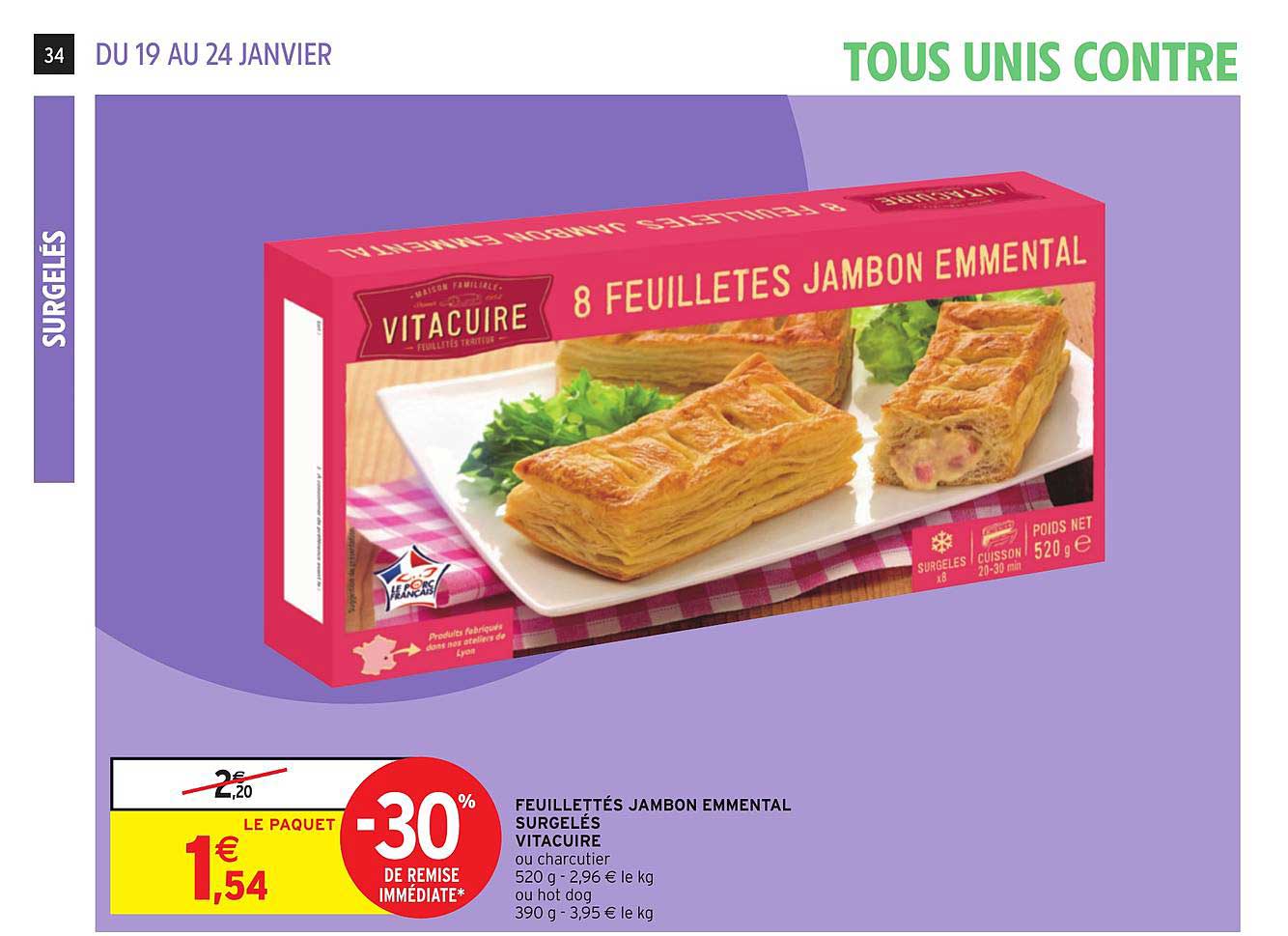 Feuillettés Jambon Emmental Surgelés Vitacuire -30% De Remise Immédiate