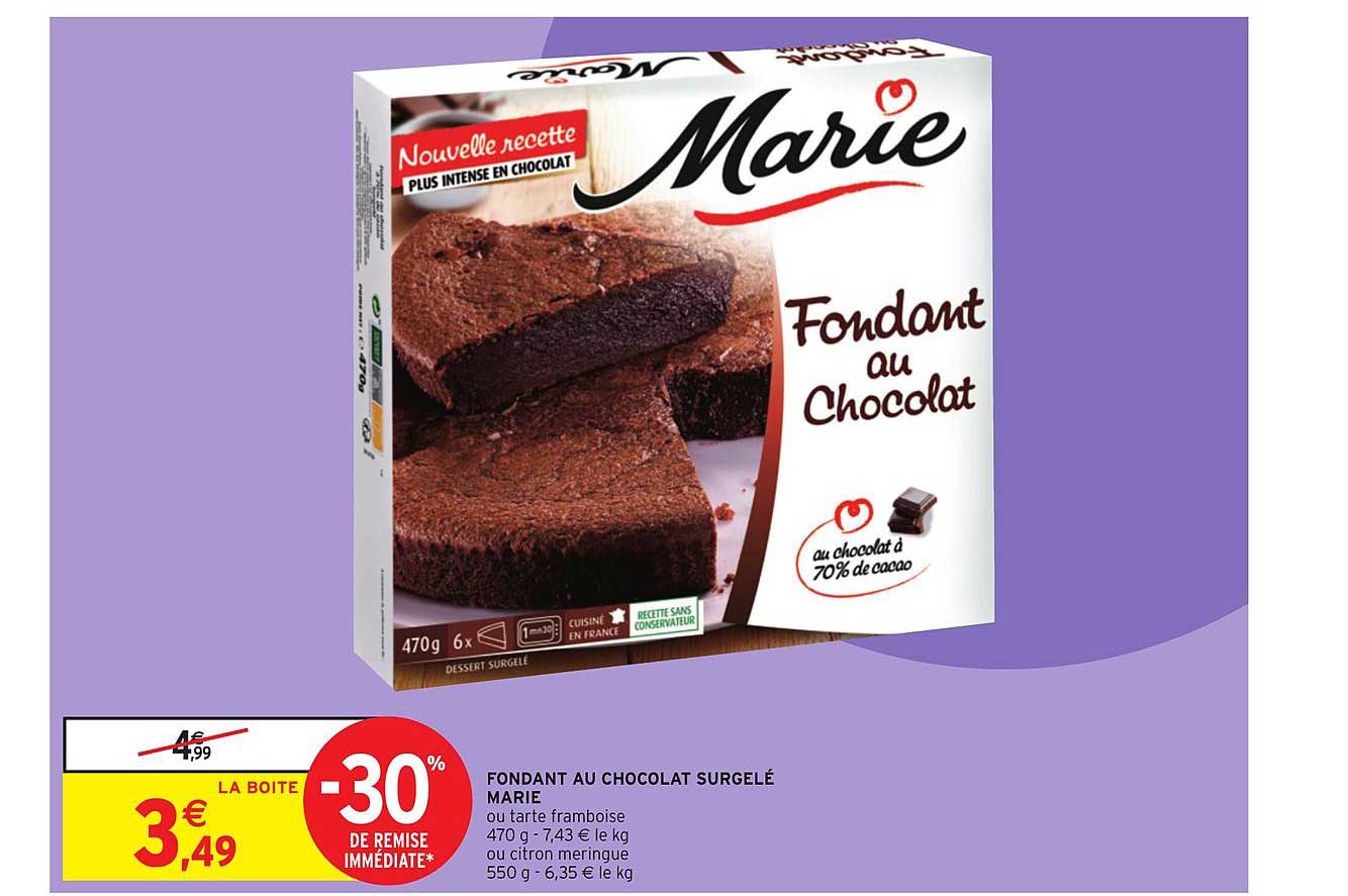 Fondant Au Chocolat Surgelé Marie