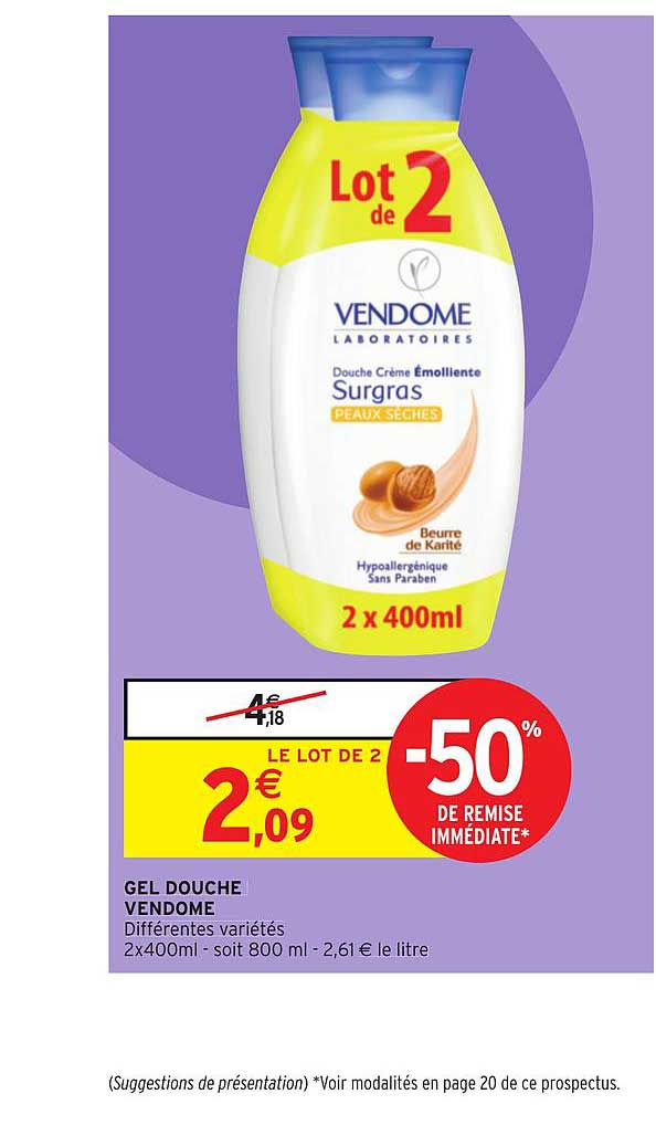 gel douche vendome