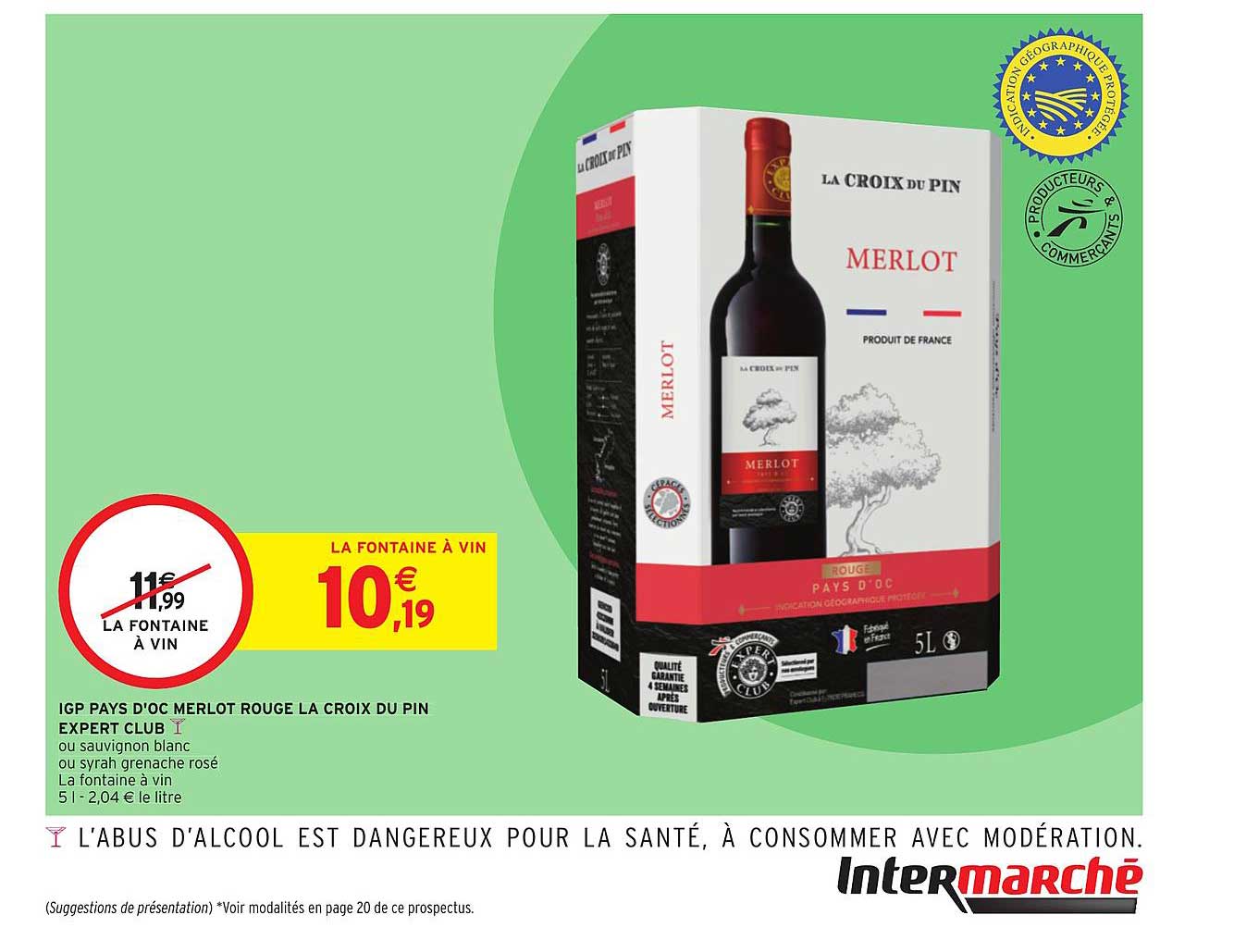 Igp Pays D'oc Merlot Rouge La Croix Du Pin Expert Club