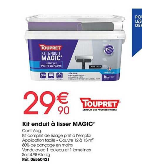 kit enduit à lisser magic' toupret