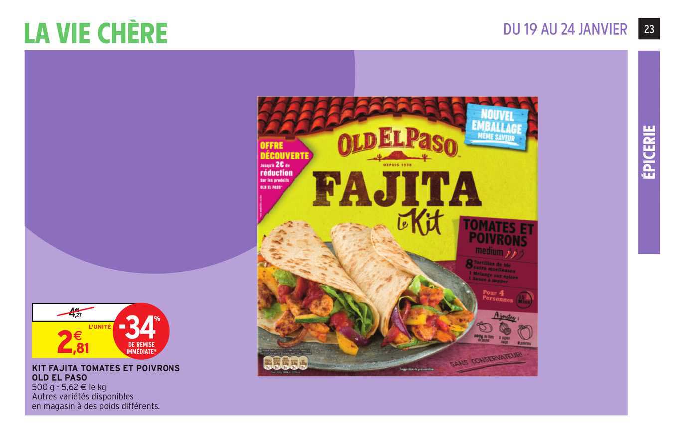 Kit Fajita Tomates Et Poivrons Old El Paso
