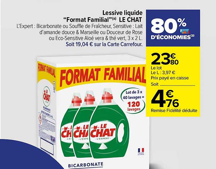 lessive liquide "format familial" le chat