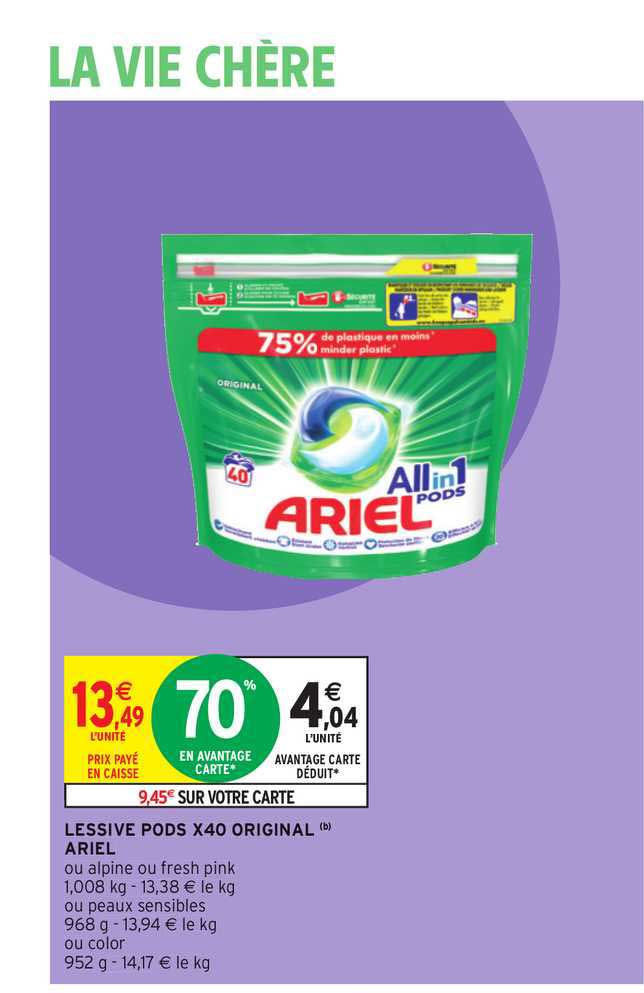 lessive pods x40 original ariel