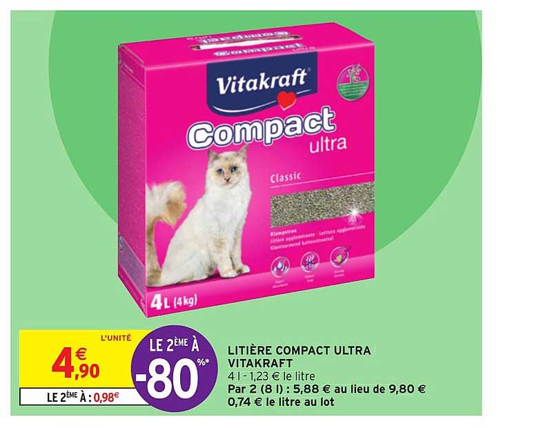 Litière Compact Ultra Vitafraft Le 2ème à -80%