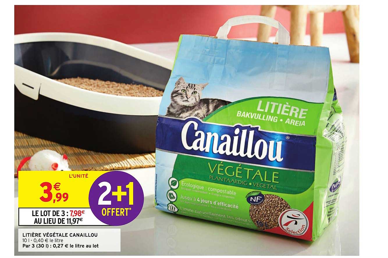 Litière Végétale Canaillou 2+1 Offert