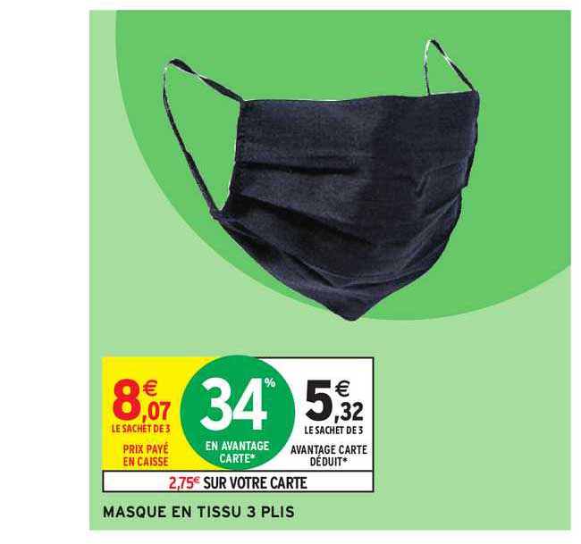 Masque En Tissu 3 Plis