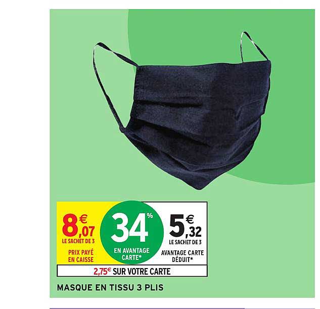 masque en tissu 3 plis