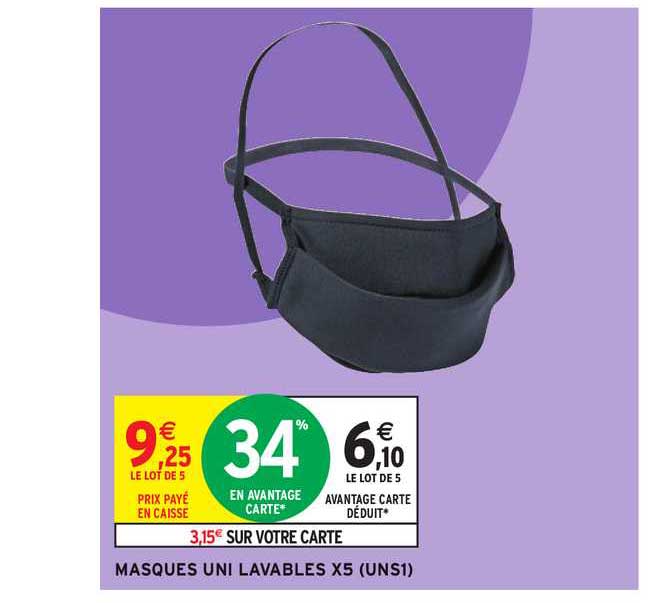Masques Uni Lavables X5
