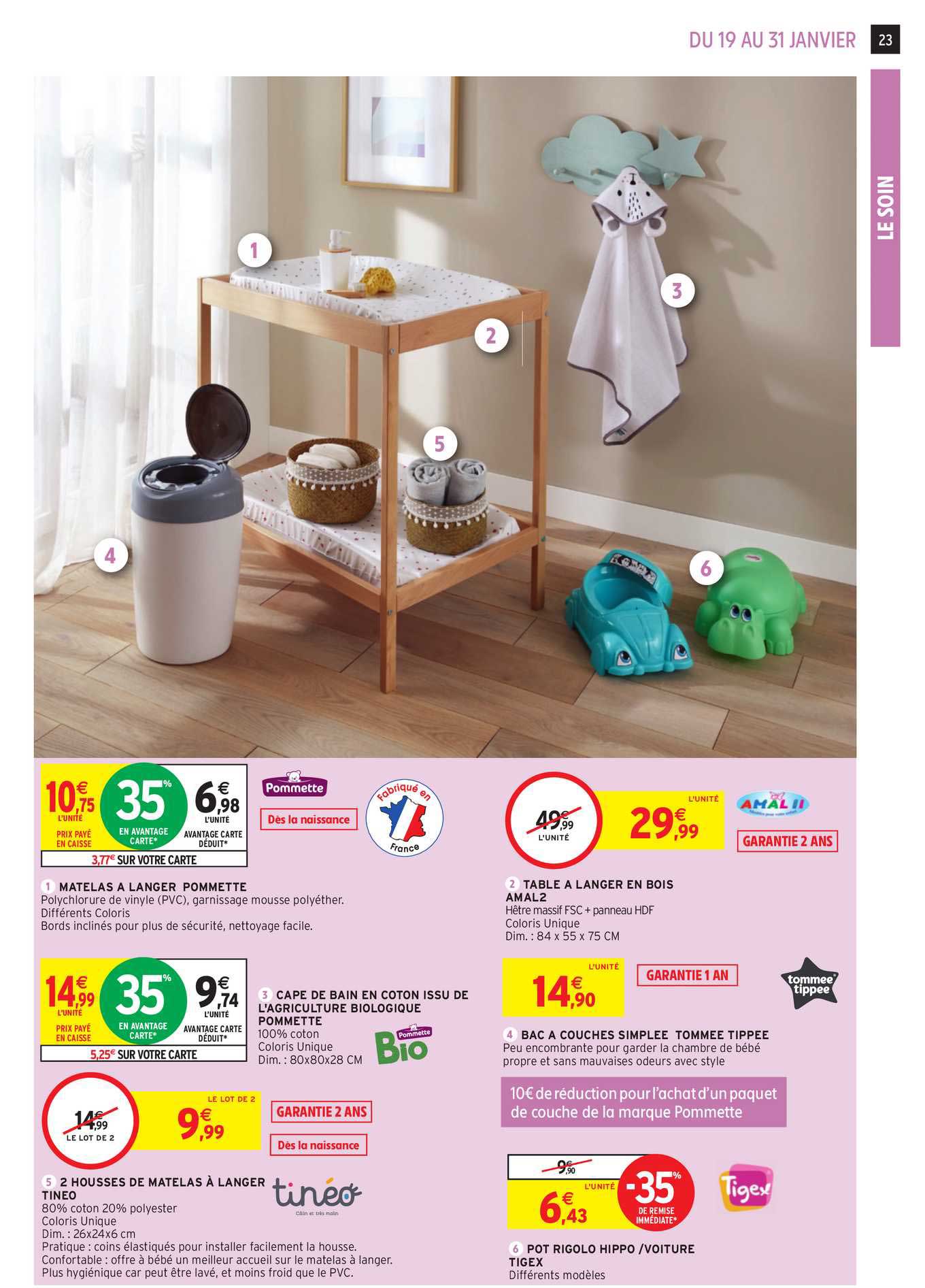 matelas à langer pommette, 2 housses de matelas à langer tinéo, table à langer en bois amal2, bac à couches simplee temmee tippee