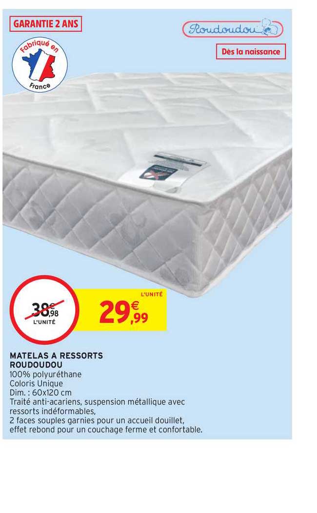 Matelas à Ressorts Roudoudou