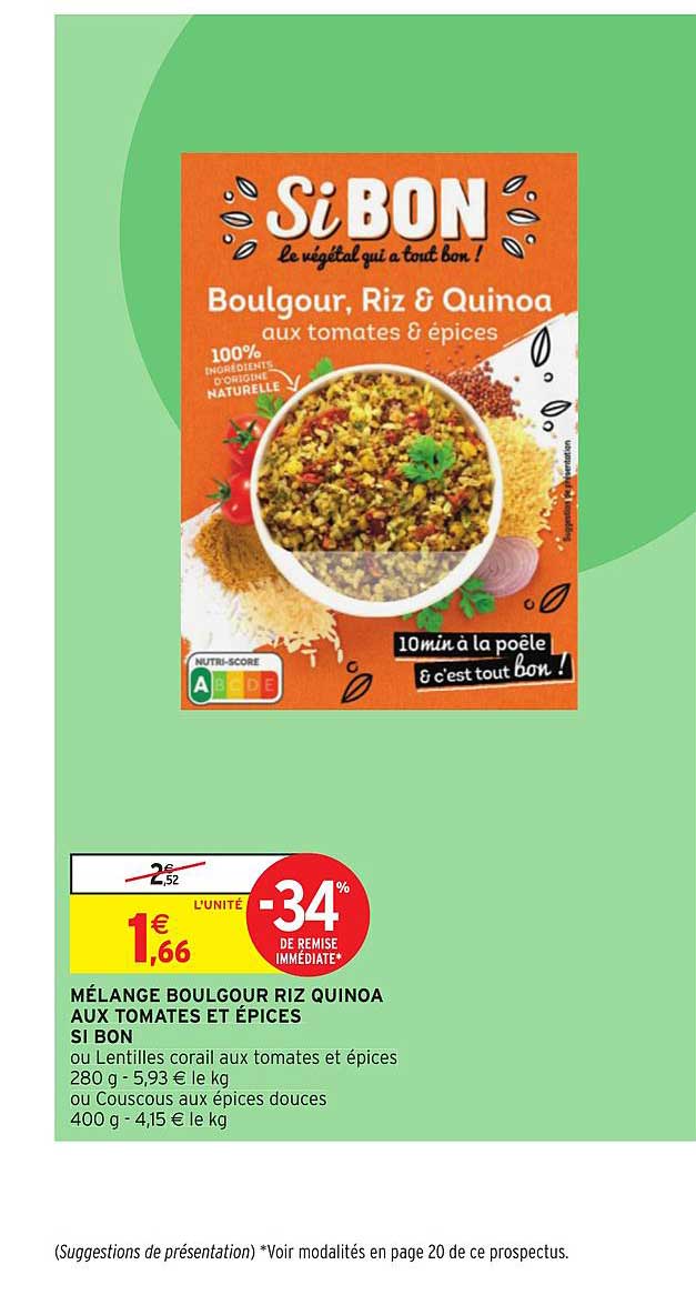 Mélange Boulgour Riz Quinoa Aux Tomates Et épices Si Bon -34% De Remise Immédiate