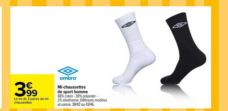 Mi Chaussettes De Sport Homme Umbro