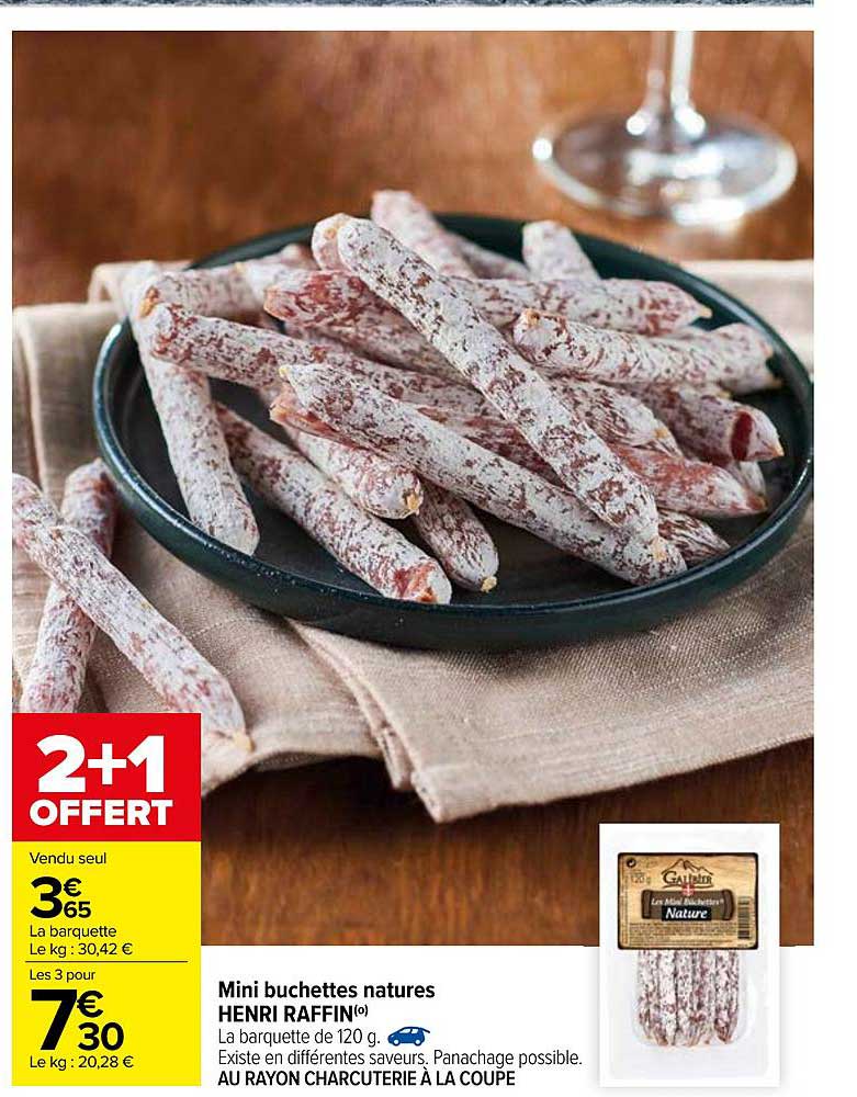 mini bûchettes natures henri raffin 2+1 offert