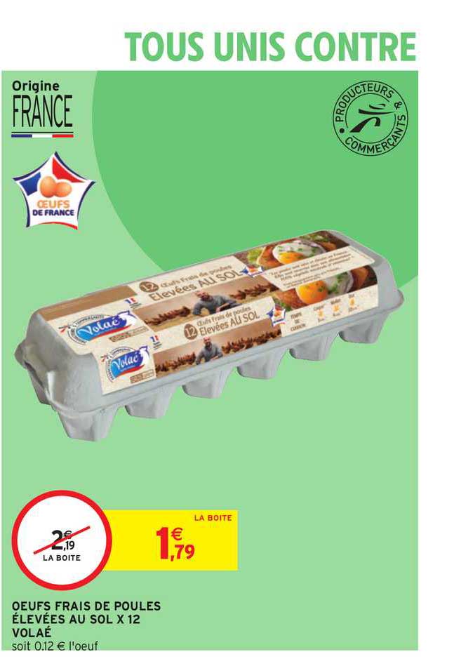 œufs frais de poules élevées au sol x 12 volaé