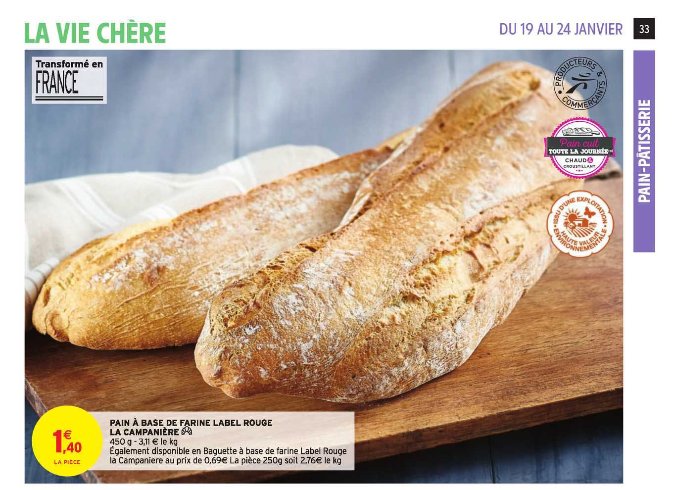 pain à base de farine label rouge la campanière