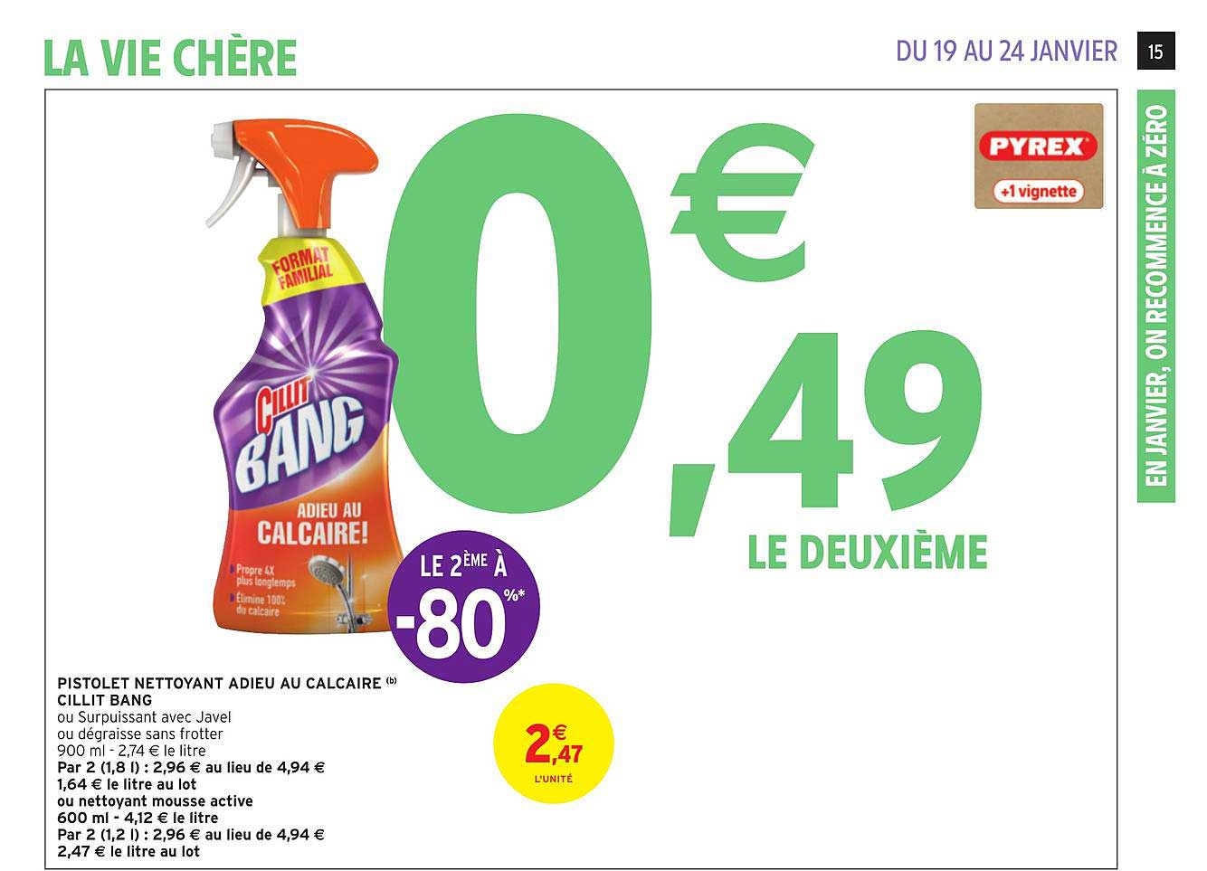 pistolet nettoyant adieu au calcaire cillit bang le 2ème à -68%