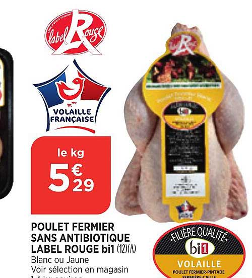 poulet fermier sans antibiotique label rouge bi1