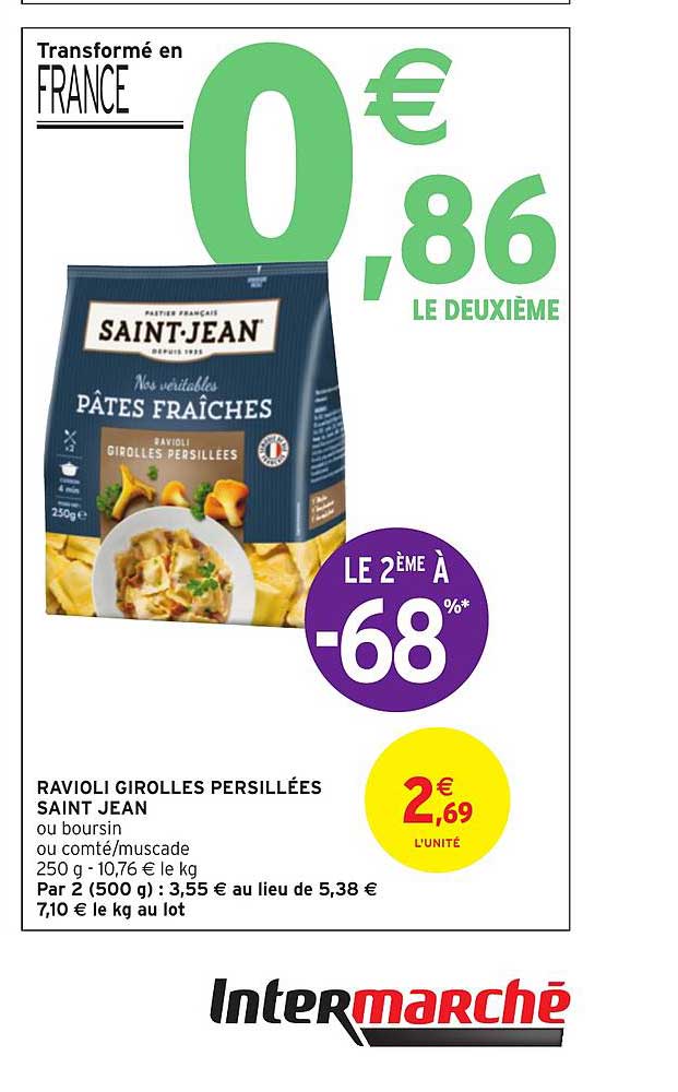 ravioli girolles persillées saint jean le 2ème à -68%