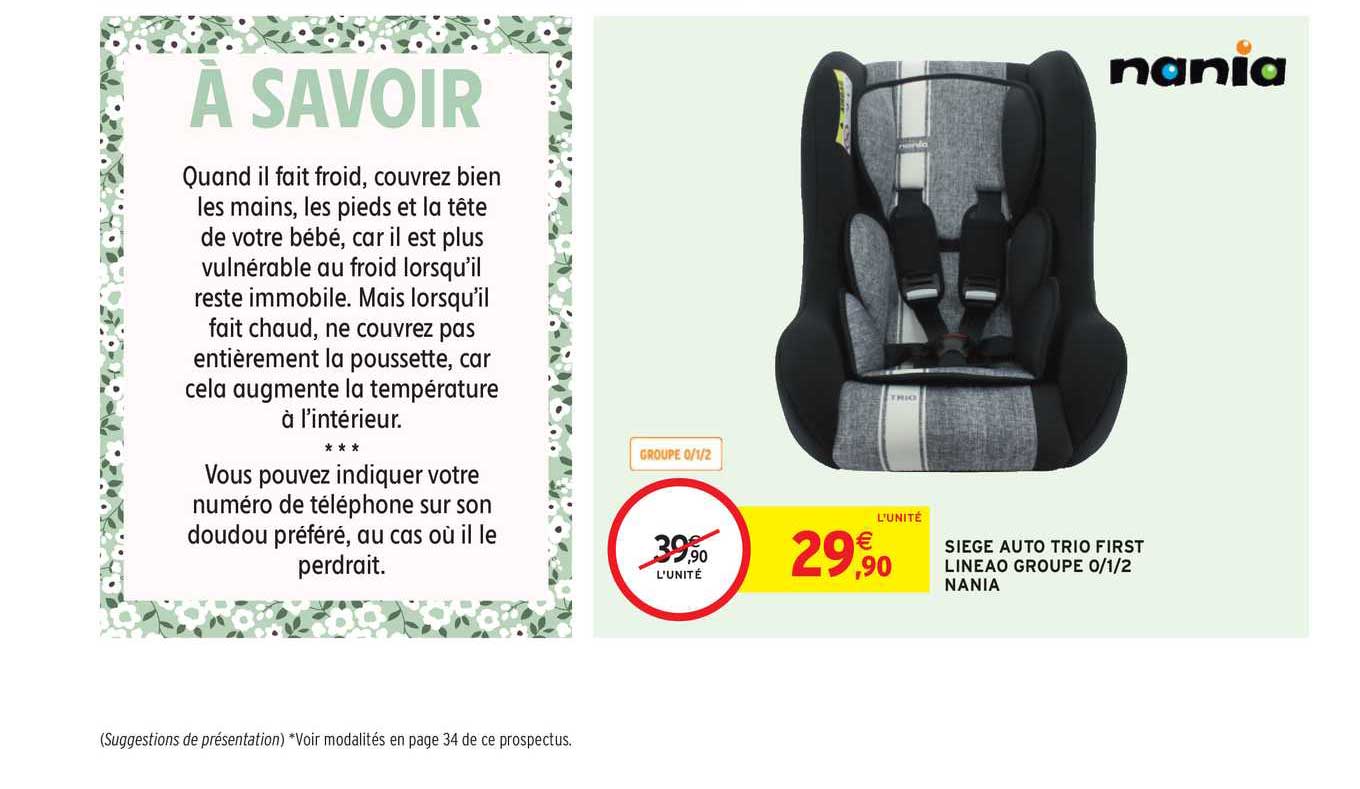 siège auto trio first lineao groupe 0-1-2 nania