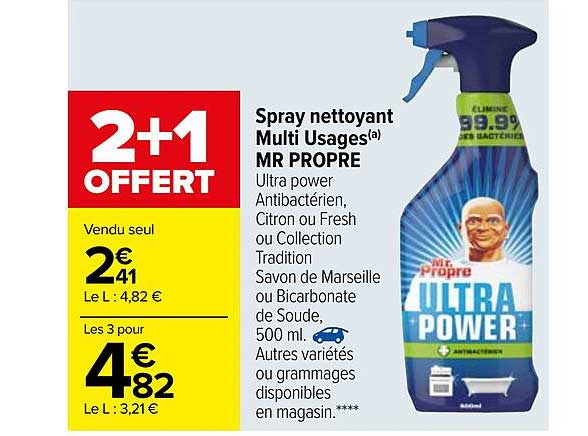 spray nettoyant multi usages mr propre 2+1 offert