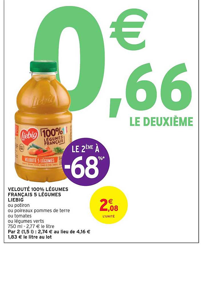 Velouté 100% Légumes Français 5 Légumes Liebig Le 2ème à -68%