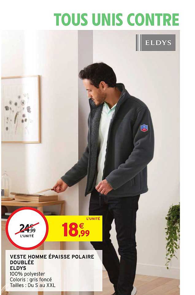 veste homme épaisse polaire doublée eldys