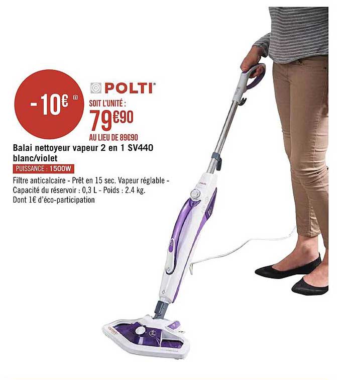 Balai Nettoyeur Vapeur 2 En 1 Sv440 Blanc-violet