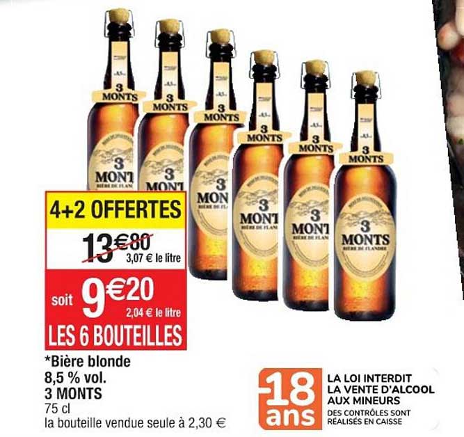 bière blonde 8,5% vol. 3 monts