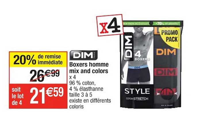 boxers homme mix and colors dim