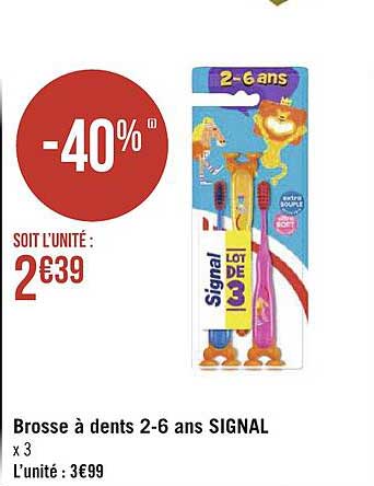 brosse à dents 2-6 ans signal