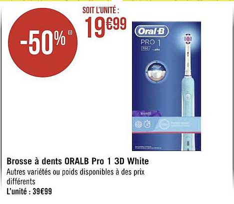 brosse à dents oral b pro 1 3d white