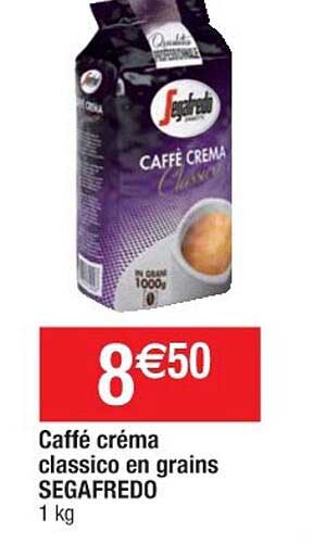 caffé créma classico en grains segafredo