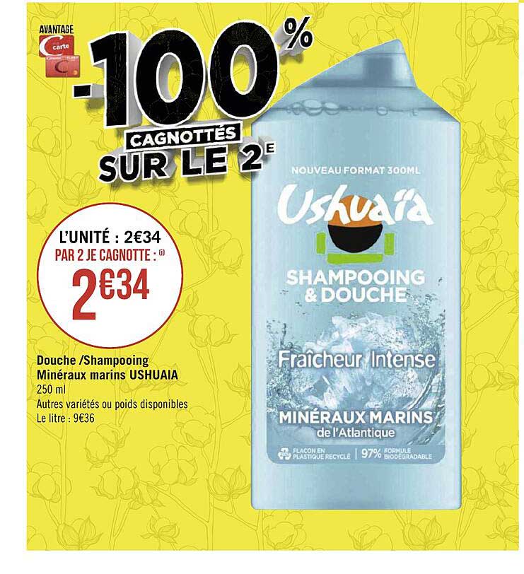 douche - shampooing minéraux marins ushuaia