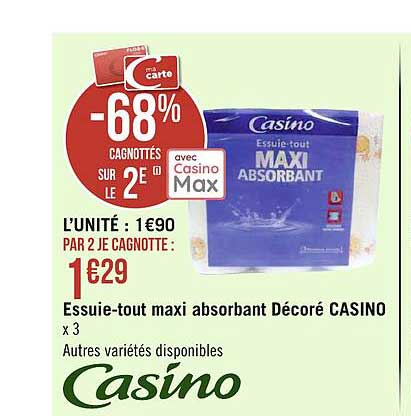 essuie-tout maxi absorbant décoré casino