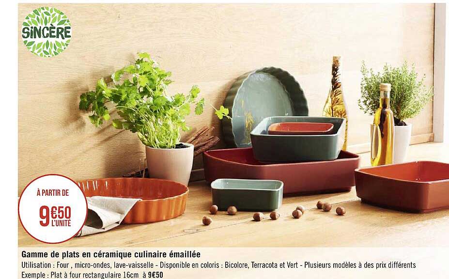 gamme de plats en céramique culinaire émaillée