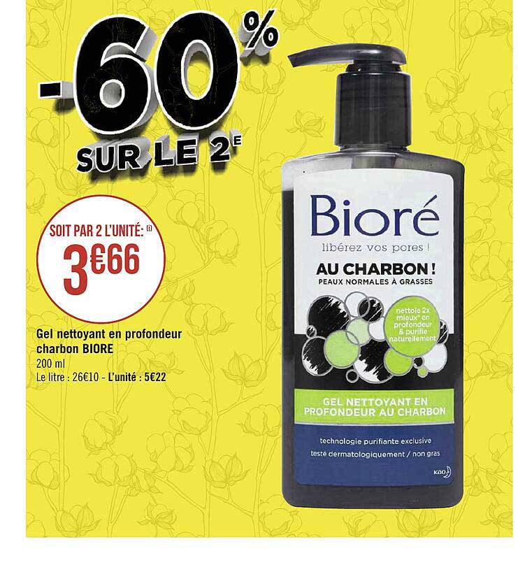 gel nettoyant en profondeur charbon bioré