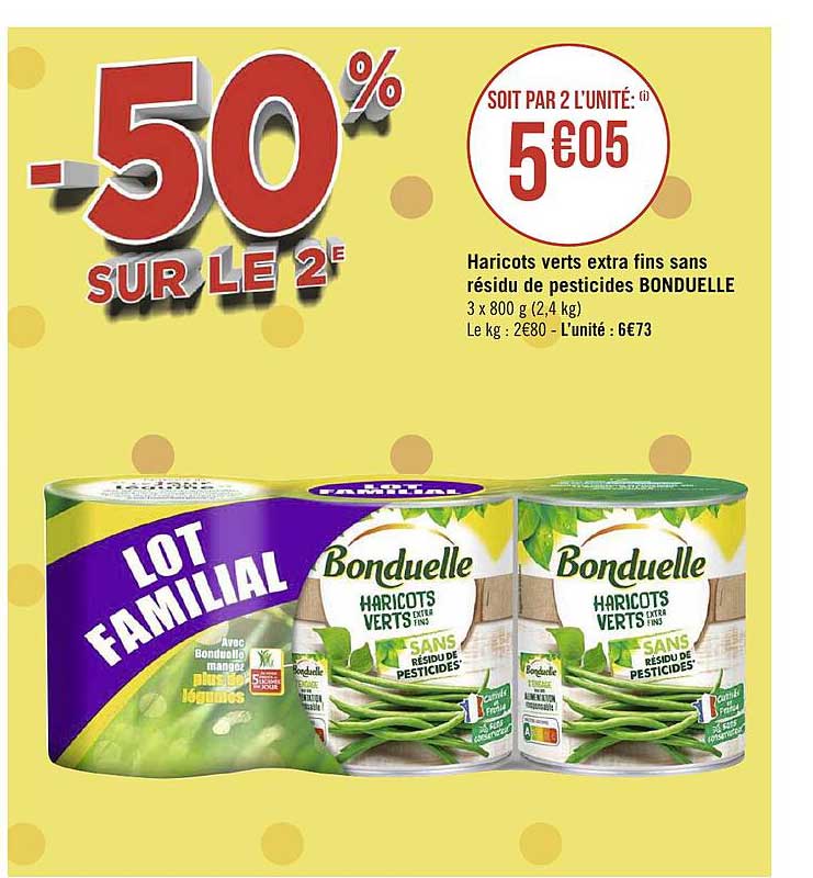 haricots verts extra fins sans résidu de pesticides bonduelle