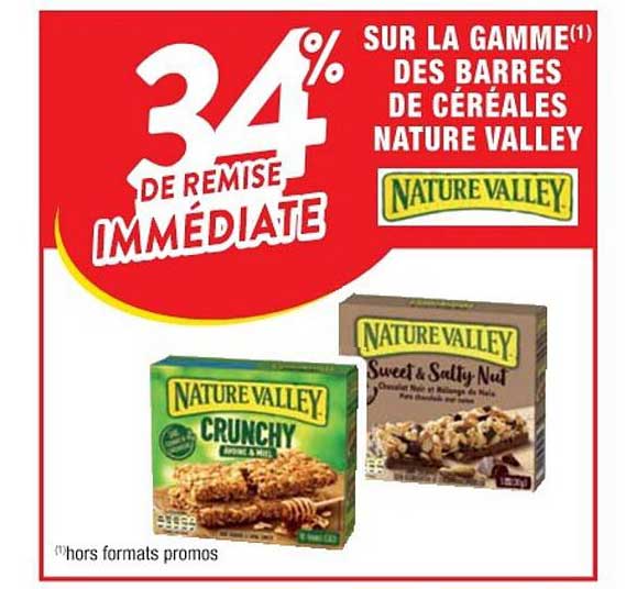 la gamme des barres de céréales nature valley