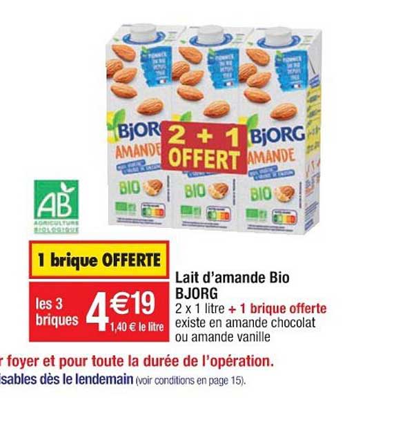 lait d'amande bio bjorg