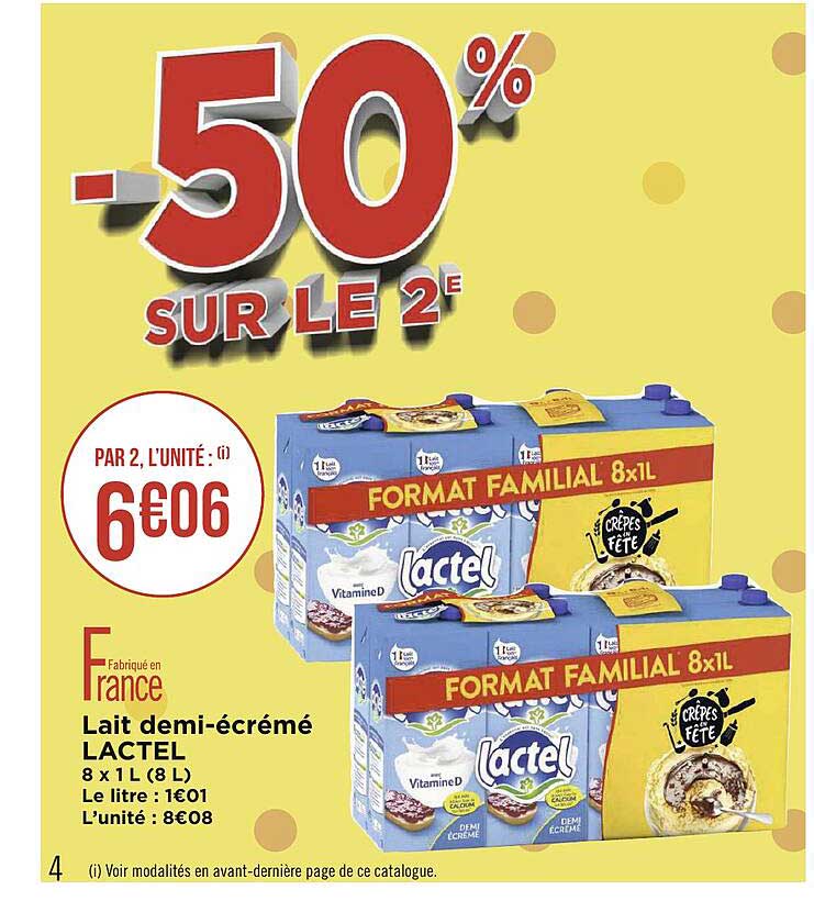 lait demi-écrémé lactel