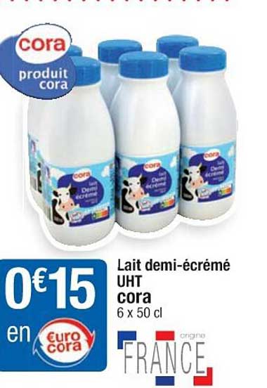 lait demi-écrémé uht cora