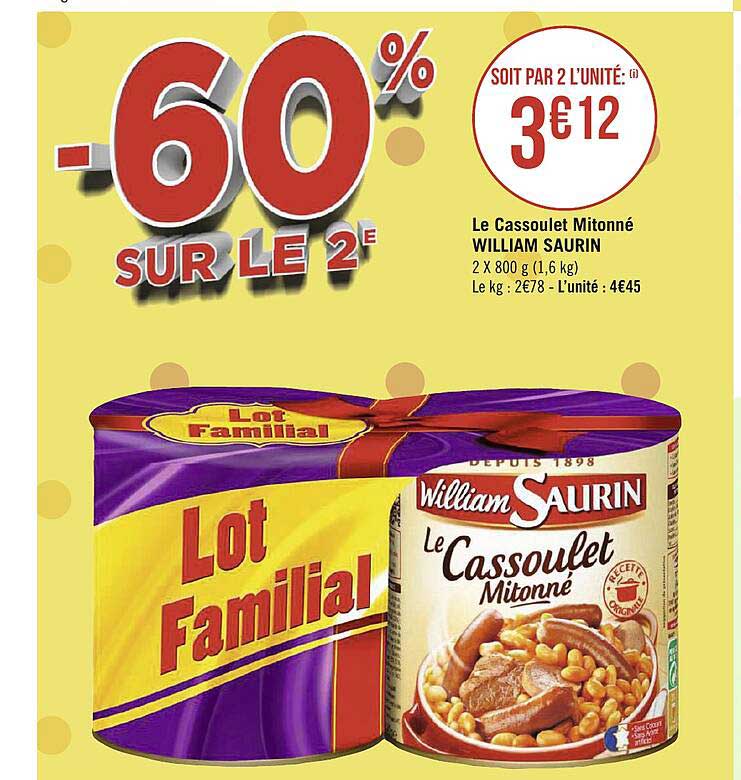 le cassoulet mitonné william saurin