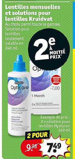 lentilles mensuelles et solutions our lentilles kruidvat