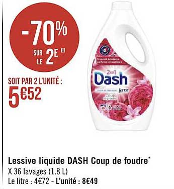 lessive liquide dash coup de foudre